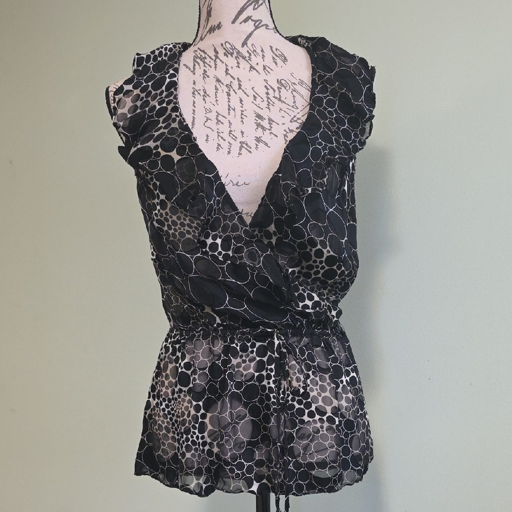 Chic Black and Gray Women's Blouse